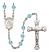 Saint Angela Merici Engravable Rosary with Aqua Beads