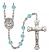 Virgen de la Merced Engravable Rosary with Aqua Beads