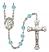 Saint Joseph of Arimathea Engravable Rosary with Aqua Beads