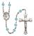 Saint Margaret of Cortona Engravable Rosary with Aqua Beads