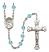 Saint Olivia Engravable Rosary with Aqua Beads