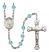 Saint Gianna Beretta Molla Engravable Rosary with Aqua Beads