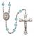 Corazon Inmaculado de Maria Engravable Rosary with Aqua Beads