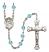 Saint Nimatullah Engravable Rosary with Aqua Beads