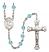 Saint Dunstan Engravable Rosary with Aqua Beads