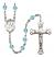 Saint Kieran Engravable Rosary with Aqua Beads