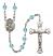 Saint Vitus Engravable Rosary with Aqua Beads