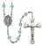 Saint Juliana of Cumae Engravable Rosary with Aqua Beads