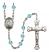 Saint Theodora Engravable Rosary with Aqua Beads