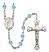 Our Lady the Undoer of Knots Engravable Rosary with Aqua Beads