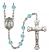 Saint Ivo of Kelmartin Engravable Rosary with Aqua Beads