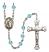 Saint Raymond of Penafort Engravable Rosary with Aqua Beads