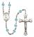 Saint Daniel Comboni Engravable Rosary with Aqua Beads