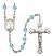 Saint Jeanne Chezard de Matel Engravable Rosary with Aqua Beads