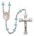 Blessed Herman the Cripple Engravable Rosary with Aqua Beads