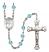 Saint Alphonsa of India Engravable Rosary with Aqua Beads