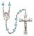 Sts. Peter & Paul Engravable Rosary with Aqua Beads