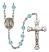 Our Lady of Kibeho Engravable Rosary with Aqua Beads