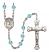 Saint Maron Engravable Rosary with Aqua Beads