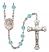 Saint Fidelis Engravable Rosary with Aqua Beads