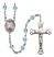 Our Lady of Good Help Engravable Rosary with Aqua Beads