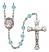 Saint Jadwiga of Poland Engravable Rosary with Aqua Beads