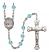 Saint Kateri Tekakwitha Engravable Rosary with Aqua Beads