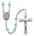 Our Lady of the Precious Blood Engravable Rosary with Aqua Beads