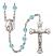 Saint Emma Uffing Engravable Rosary with Aqua Beads