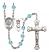 Saint Christopher and Baseball Rosary with Aqua Beads