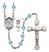 Saint Christopher and Basketball Rosary with Aqua Beads