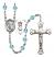 Saint Christopher and Hockey Rosary with Aqua Beads