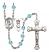 Saint Christopher and Tennis Rosary with Aqua Beads