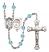 Saint Sebastian and Golf Rosary with Aqua Beads