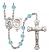 Saint Sebastian and Track & Field Rosary with Aqua Beads