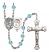 Saint Sebastian and Karate Rosary with Aqua Beads