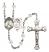 Saint Sebastian and Baseball Rosary with Crystal Beads