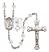 Saint Rita and Baseball Rosary with Crystal Beads