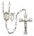 Saint Sebastian and Volleyball Rosary with Crystal Beads