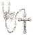 Saint Sebastian and Track & Field Rosary with Crystal Beads