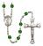 Saint Barbara Engravable Rosary with Emerald Beads