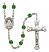 Saint Frances Cabrini Engravable Rosary with Emerald Beads