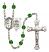 Saint Brendan The Navigator and Navy Rosary with Emerald Beads