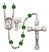 Saint Camillus of Lellis and Nurse Rosary with Emerald Beads