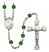 Saint Charles Borromeo Engravable Rosary with Emerald Beads