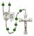 Saint Christopher and Navy Rosary with Emerald Beads