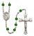 Saint Clare of Assisi Engravable Rosary with Emerald Beads