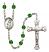 Saint Genesius of Rome Engravable Rosary with Emerald Beads