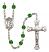 Saint Hubert of Liege Engravable Rosary with Emerald Beads