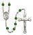 Saint Joan of Arc Engravable Rosary with Emerald Beads